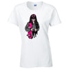 Pink Skater Girl Ladies Cotton T-Shirt Available in Black Grey and White LT37