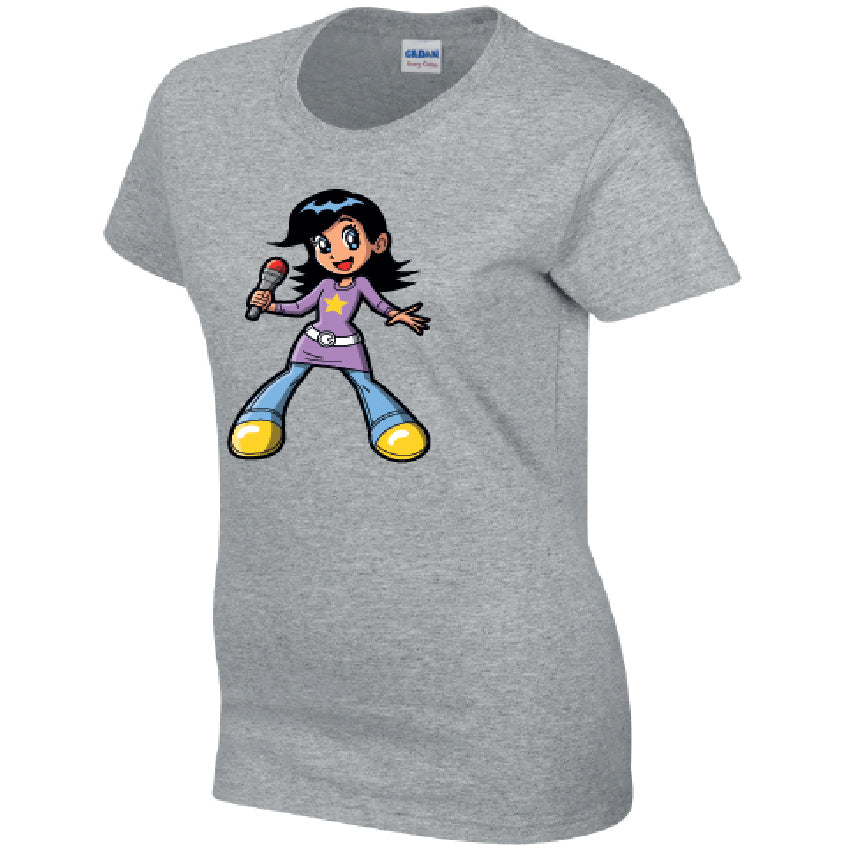 Singer Ladies Cotton T-Shirt Available in Black Grey and White LT38