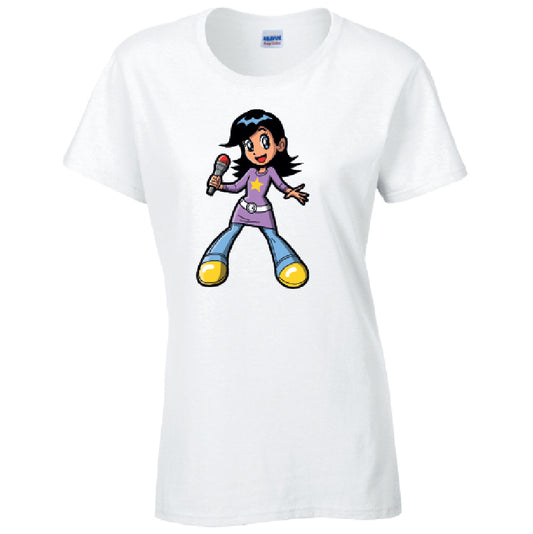 Singer Ladies Cotton T-Shirt Available in Black Grey and White LT38