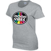 Good Vibes Ladies Cotton T-Shirt Available in Black Grey and White LT39