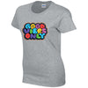 Good Vibes Ladies Cotton T-Shirt Available in Black Grey and White LT42