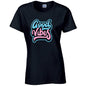 Good Vibes Ladies Cotton T-Shirt Available in Black Grey and White LT43