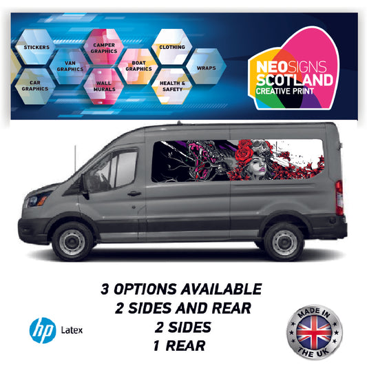 LWBFC11 Rose Women Snake  Lwb Van Panel Wrap Kit