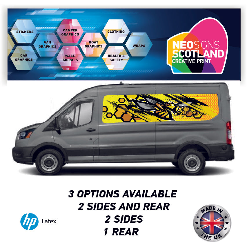 LWBFC13 Yellow Pattern Lwb Van Panel Wrap Kit