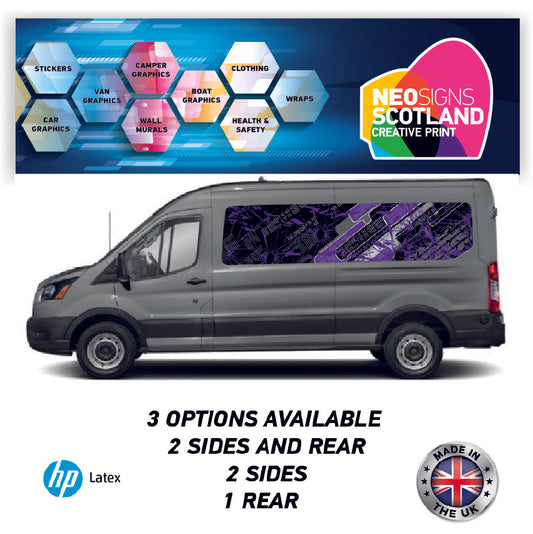LWBFC14 Purple Pattern Lwb Van Panel Wrap Kit