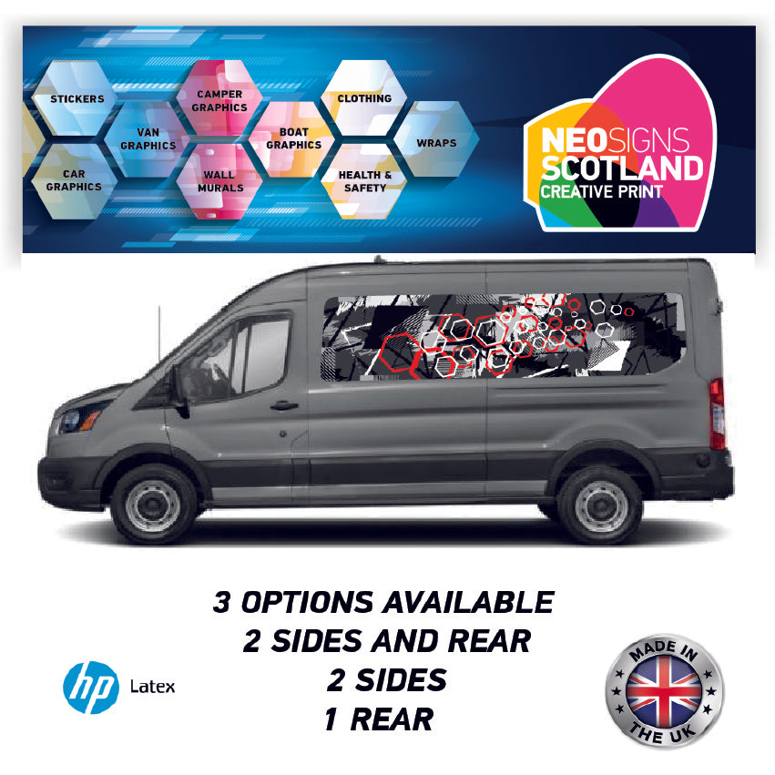 LWBFC20 Hexagons Lwb Van Panel Wrap Kit