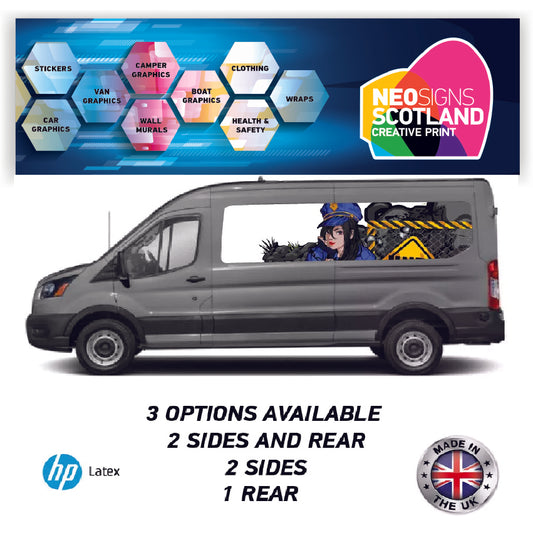 LWBFC09 Anime Police Lwb Van Panel Wrap Kit