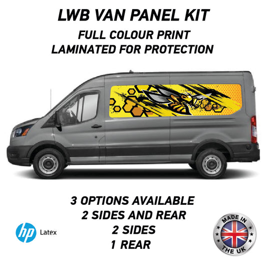 LWBFC13 Yellow Pattern Lwb Van Panel Wrap Kit