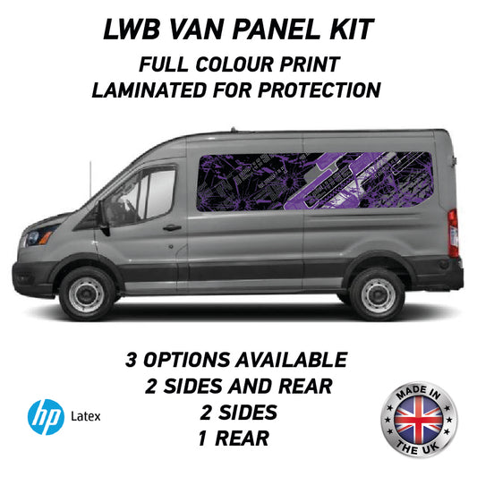 LWBFC14 Purple Pattern Lwb Van Panel Wrap Kit