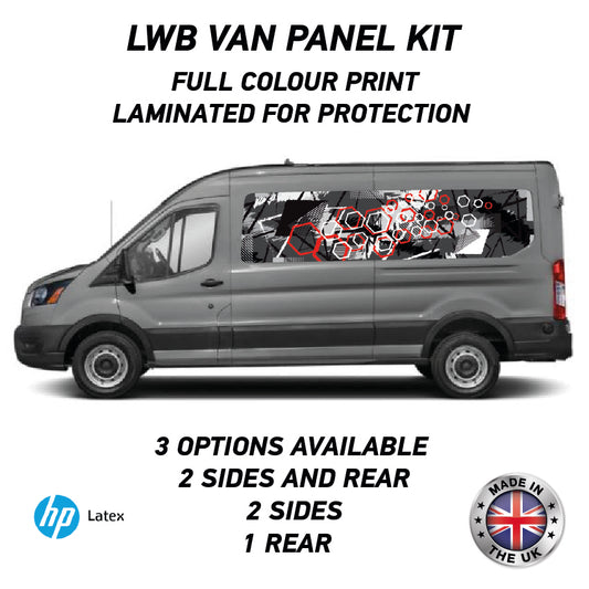 LWBFC20 Hexagons Lwb Van Panel Wrap Kit