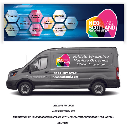VAN09 Lwb Van Graphics Kit Sign Writing Vehicle lettering Livery signs Logo and Text