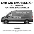 VAN04 Lwb Van Graphics Kit Sign Writing Vehicle lettering Livery signs Text only