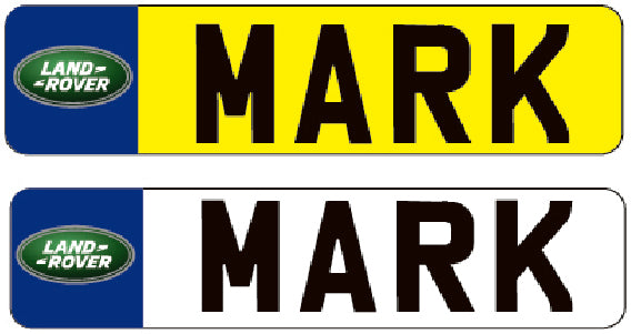 RIDE03 Kids Personalised Number Plates Front And Back with car logo