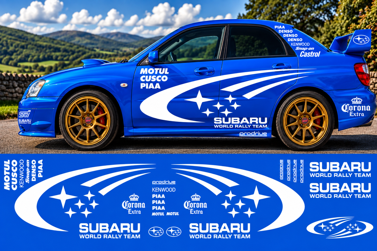 Subaru World Rally Kit 2 With Sponsors for Subaru Impreza Gloss  & Matt Vinyl Only