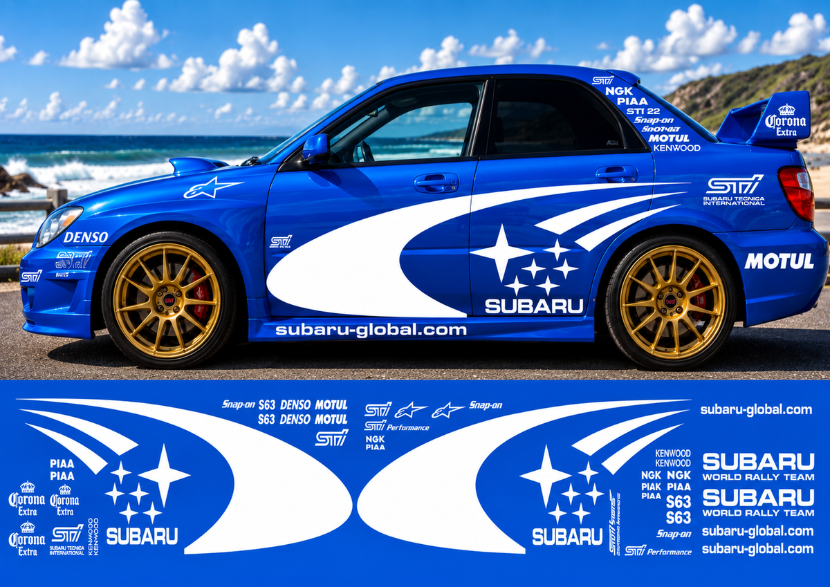 Subaru WRC Rally Kit 3 With Sponsors for Subaru Impreza Gloss  & Matt Colours Only