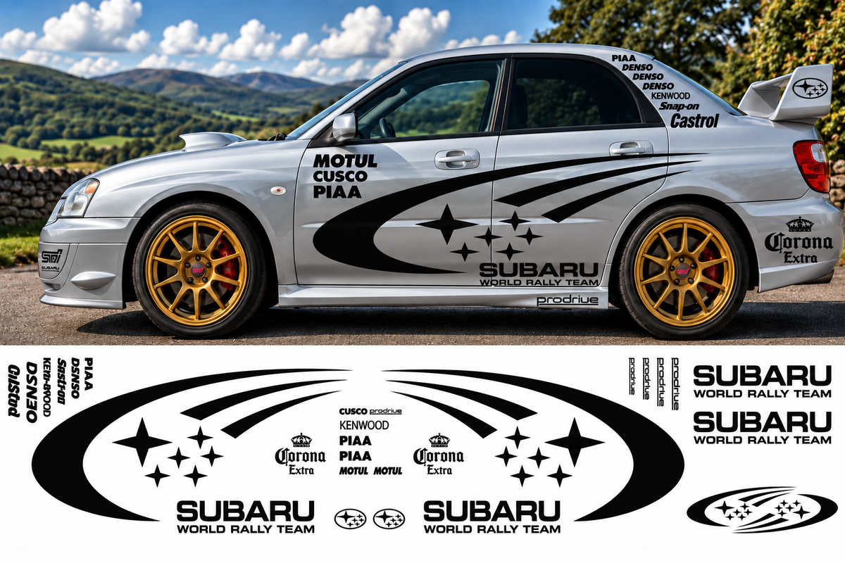 Subaru World Rally Kit 2 With Sponsors for Subaru Impreza Gloss  & Matt Vinyl Only