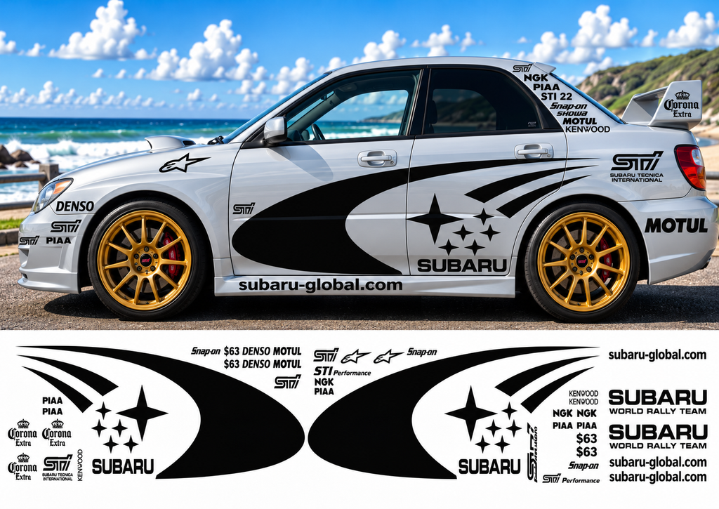 Subaru WRC Rally Kit 3 With Sponsors for Subaru Impreza Gloss  & Matt Colours Only