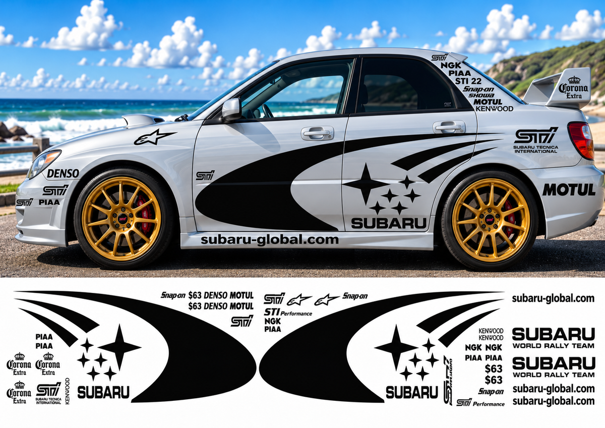 Subaru WRC Rally Kit 3 With Sponsors for Subaru Impreza Gloss  & Matt Colours Only