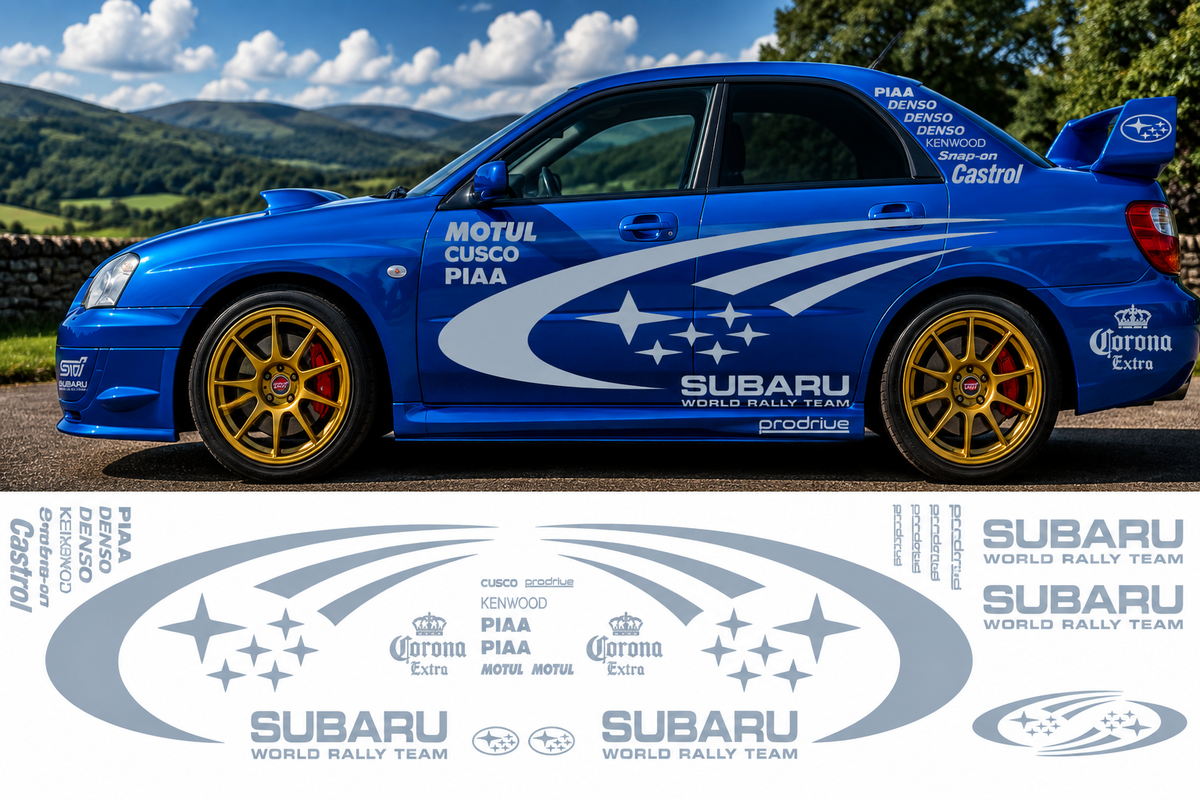 Subaru World Rally Kit 2 With Sponsors for Subaru Impreza Gloss  & Matt Vinyl Only