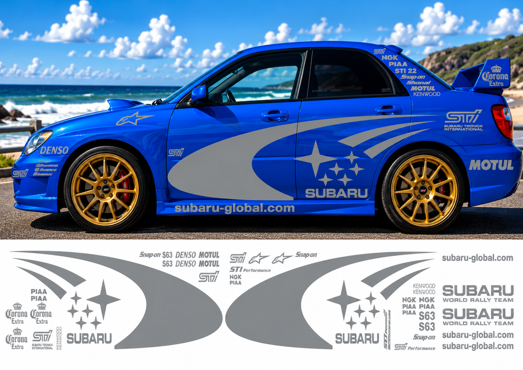 Subaru WRC Rally Kit 3 With Sponsors for Subaru Impreza Gloss  & Matt Colours Only