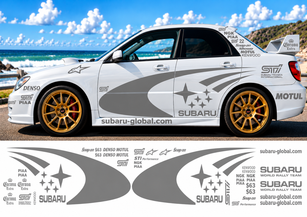 Subaru WRC Rally Kit 3 With Sponsors for Subaru Impreza Gloss  & Matt Colours Only
