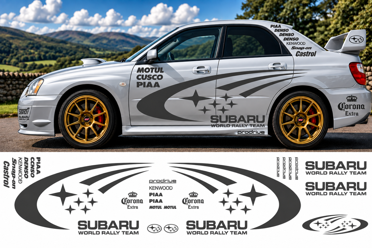 Subaru World Rally Kit 2 With Sponsors for Subaru Impreza Gloss  & Matt Vinyl Only