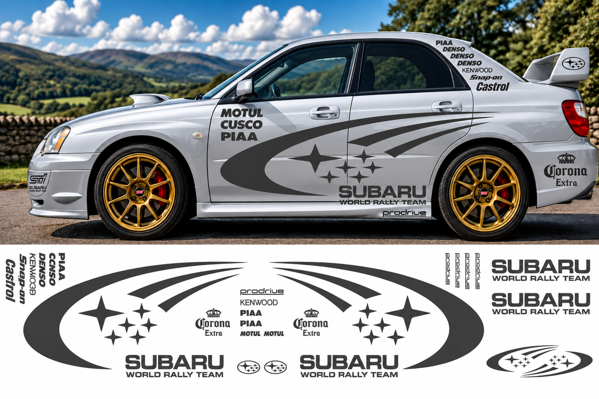 Subaru World Rally Kit 2 With Sponsors for Subaru Impreza Gloss  & Matt Vinyl Only