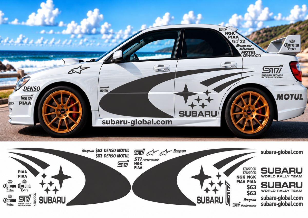 Subaru WRC Rally Kit 3 With Sponsors for Subaru Impreza Gloss  & Matt Colours Only