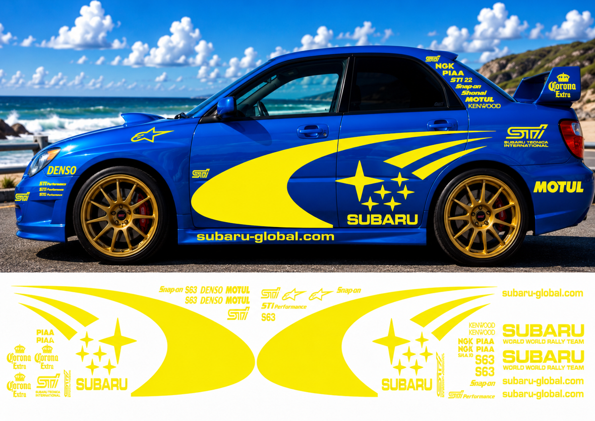Subaru WRC Rally Kit 3 With Sponsors for Subaru Impreza Gloss  & Matt Colours Only