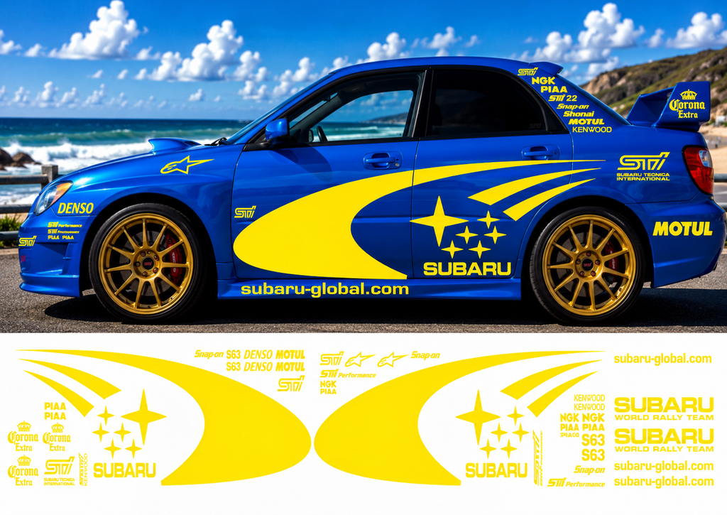 Subaru WRC Rally Kit 3 With Sponsors for Subaru Impreza Gloss  & Matt Colours Only