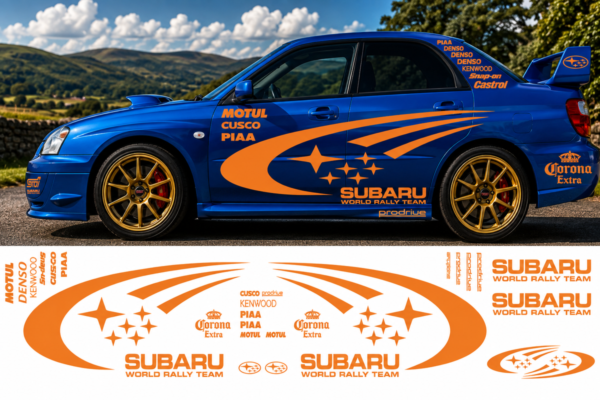 Subaru World Rally Kit 2 With Sponsors for Subaru Impreza Gloss  & Matt Vinyl Only