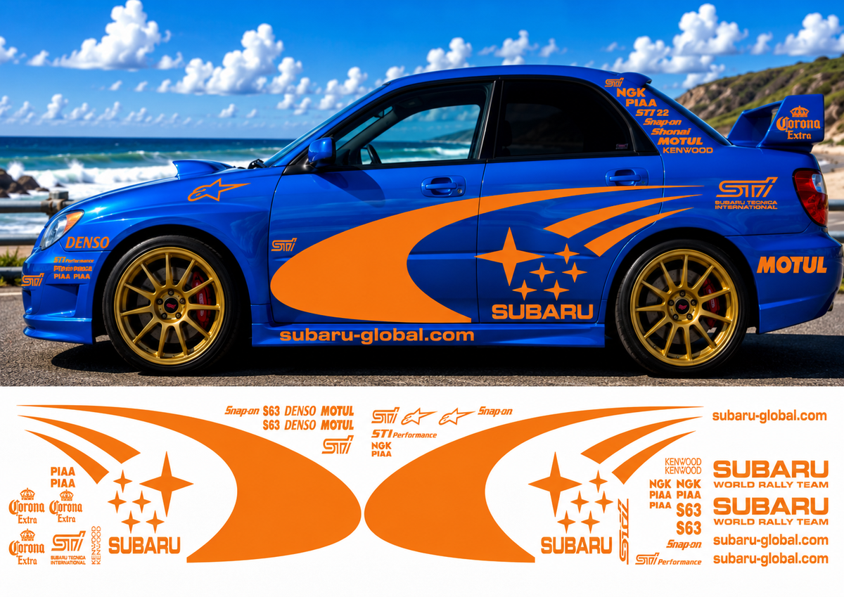Subaru WRC Rally Kit 3 With Sponsors for Subaru Impreza Gloss  & Matt Colours Only