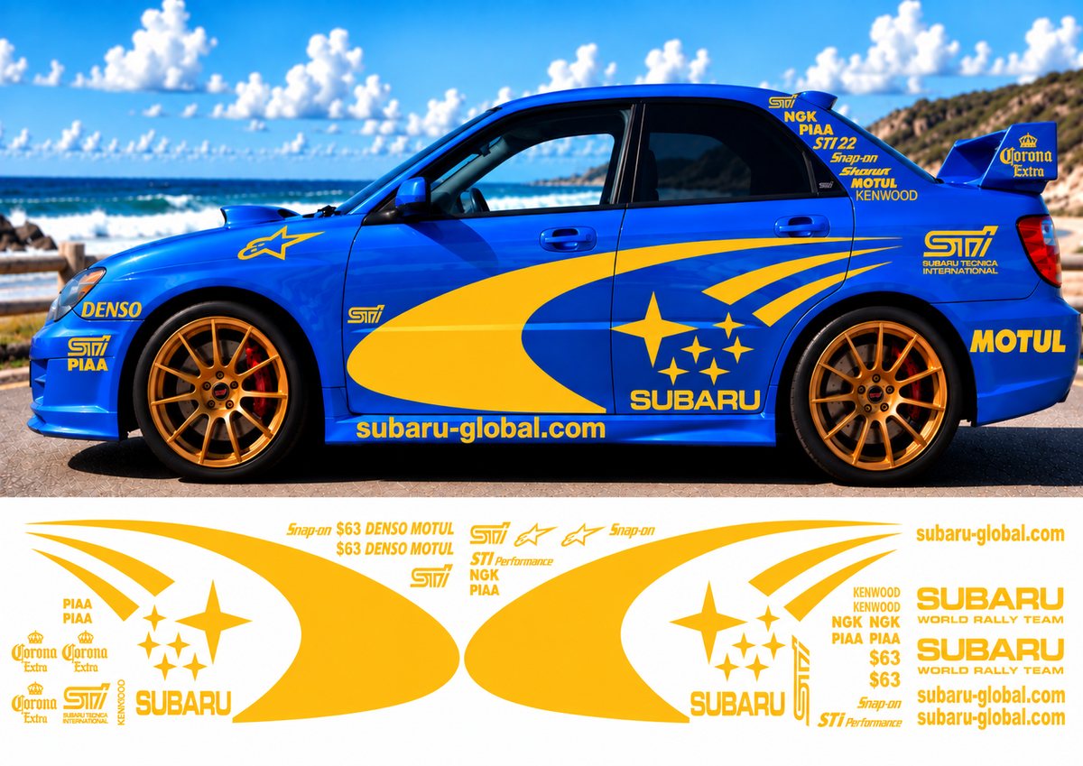 Subaru WRC Rally Kit 3 With Sponsors for Subaru Impreza Gloss  & Matt Colours Only