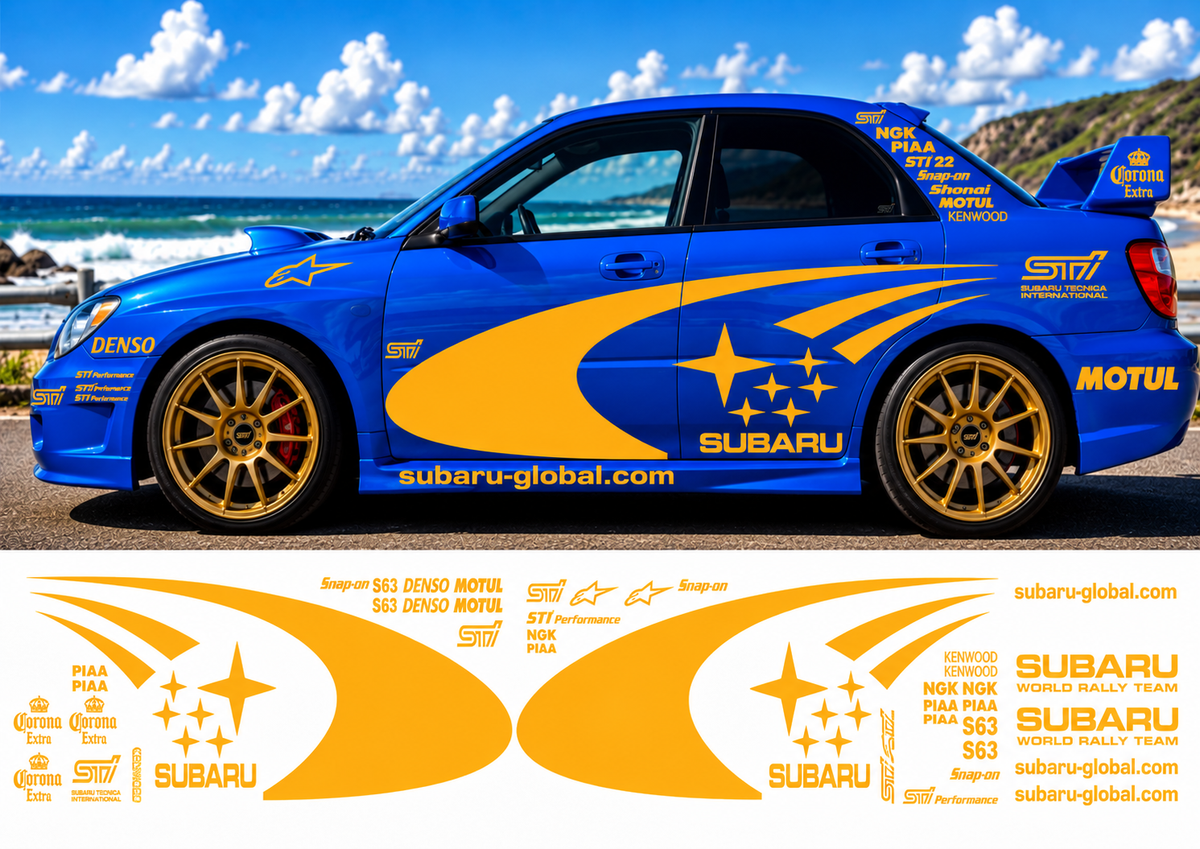 Subaru WRC Rally Kit 3 With Sponsors for Subaru Impreza Gloss  & Matt Colours Only