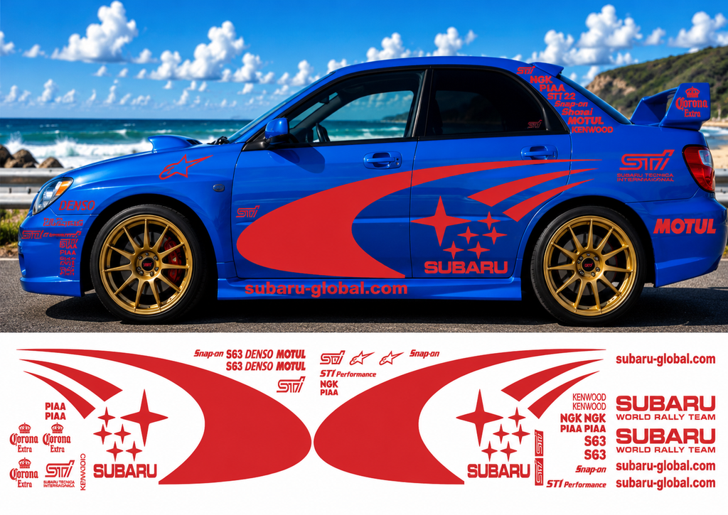 Subaru WRC Rally Kit 3 With Sponsors for Subaru Impreza Gloss  & Matt Colours Only