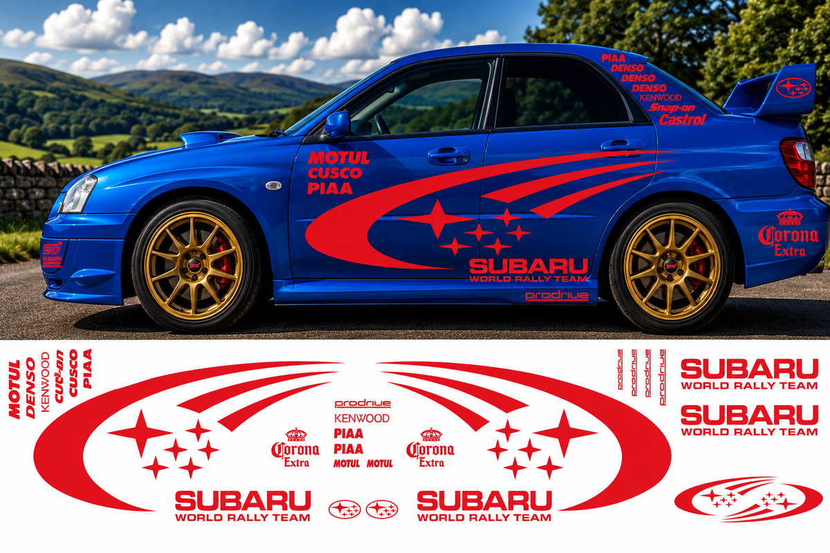 Subaru World Rally Kit 2 With Sponsors for Subaru Impreza Gloss  & Matt Vinyl Only