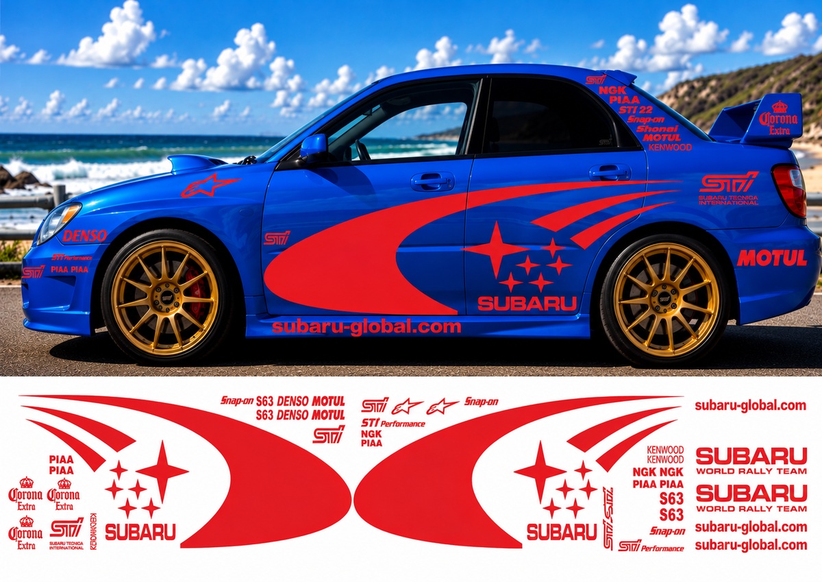 Subaru WRC Rally Kit 3 With Sponsors for Subaru Impreza Gloss  & Matt Colours Only