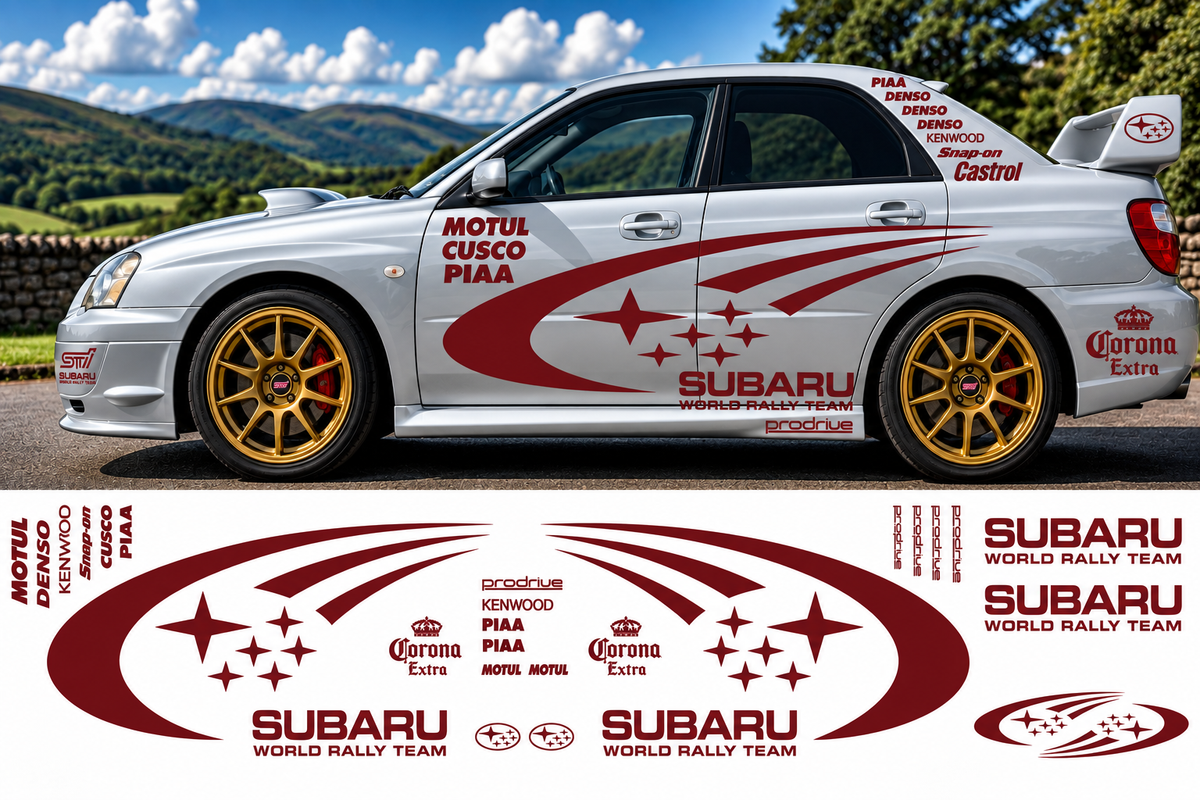 Subaru World Rally Kit 2 With Sponsors for Subaru Impreza Gloss  & Matt Vinyl Only