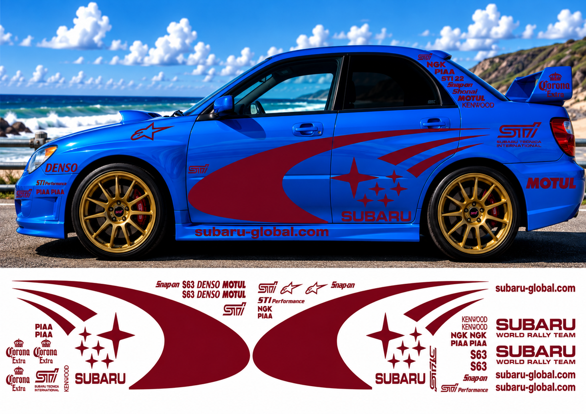 Subaru WRC Rally Kit 3 With Sponsors for Subaru Impreza Gloss  & Matt Colours Only