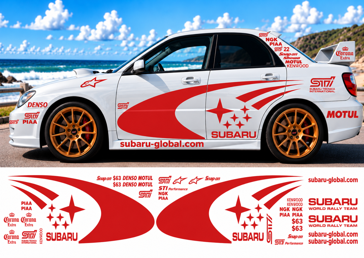 Subaru WRC Rally Kit 3 With Sponsors for Subaru Impreza Gloss  & Matt Colours Only