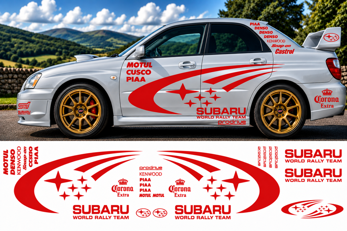 Subaru World Rally Kit 2 With Sponsors for Subaru Impreza Gloss  & Matt Vinyl Only