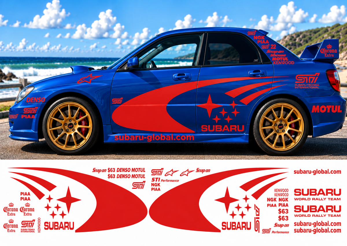 Subaru WRC Rally Kit 3 With Sponsors for Subaru Impreza Gloss  & Matt Colours Only
