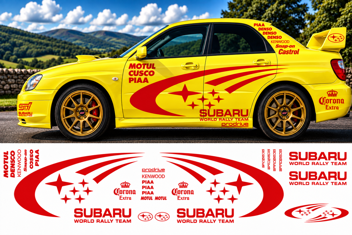 Subaru World Rally Kit 2 With Sponsors for Subaru Impreza Gloss  & Matt Vinyl Only