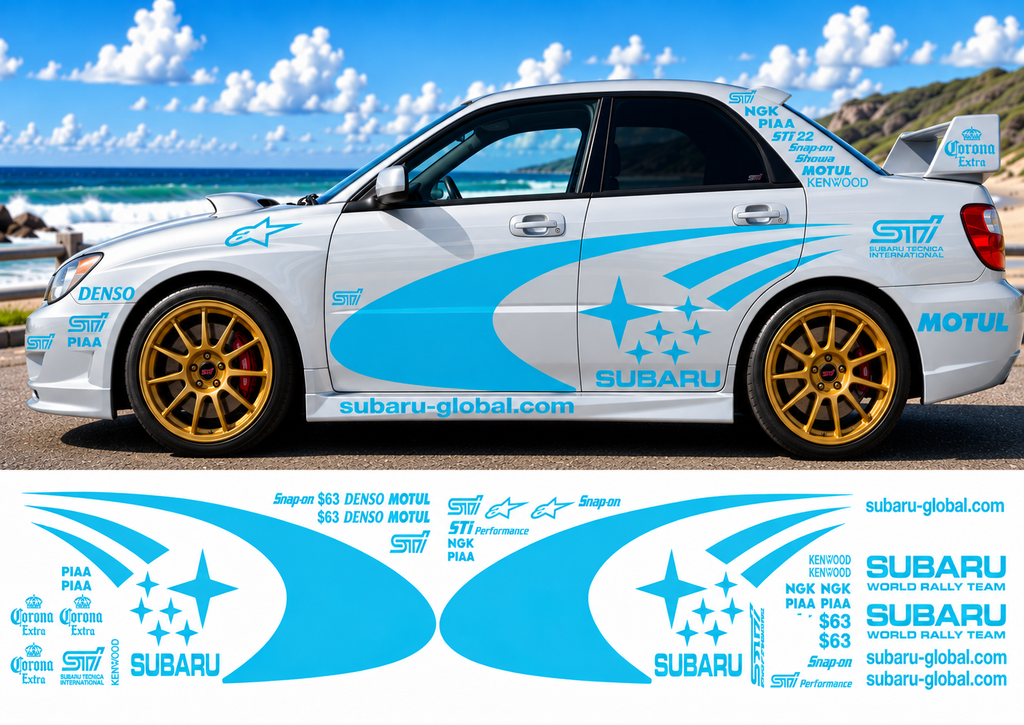 Subaru WRC Rally Kit 3 With Sponsors for Subaru Impreza Gloss  & Matt Colours Only