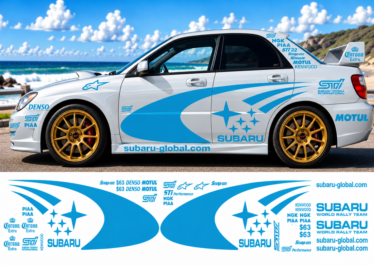 Subaru WRC Rally Kit 3 With Sponsors for Subaru Impreza Gloss  & Matt Colours Only