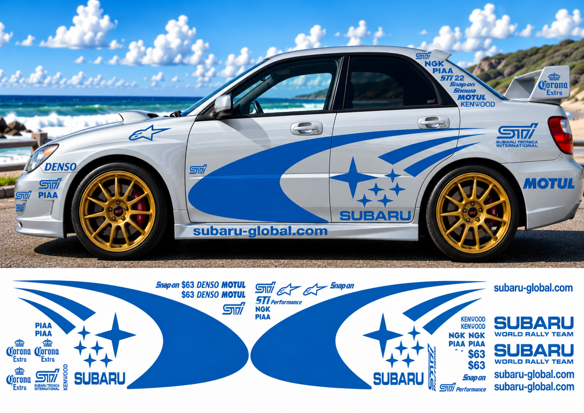 Subaru WRC Rally Kit 3 With Sponsors for Subaru Impreza Gloss  & Matt Colours Only