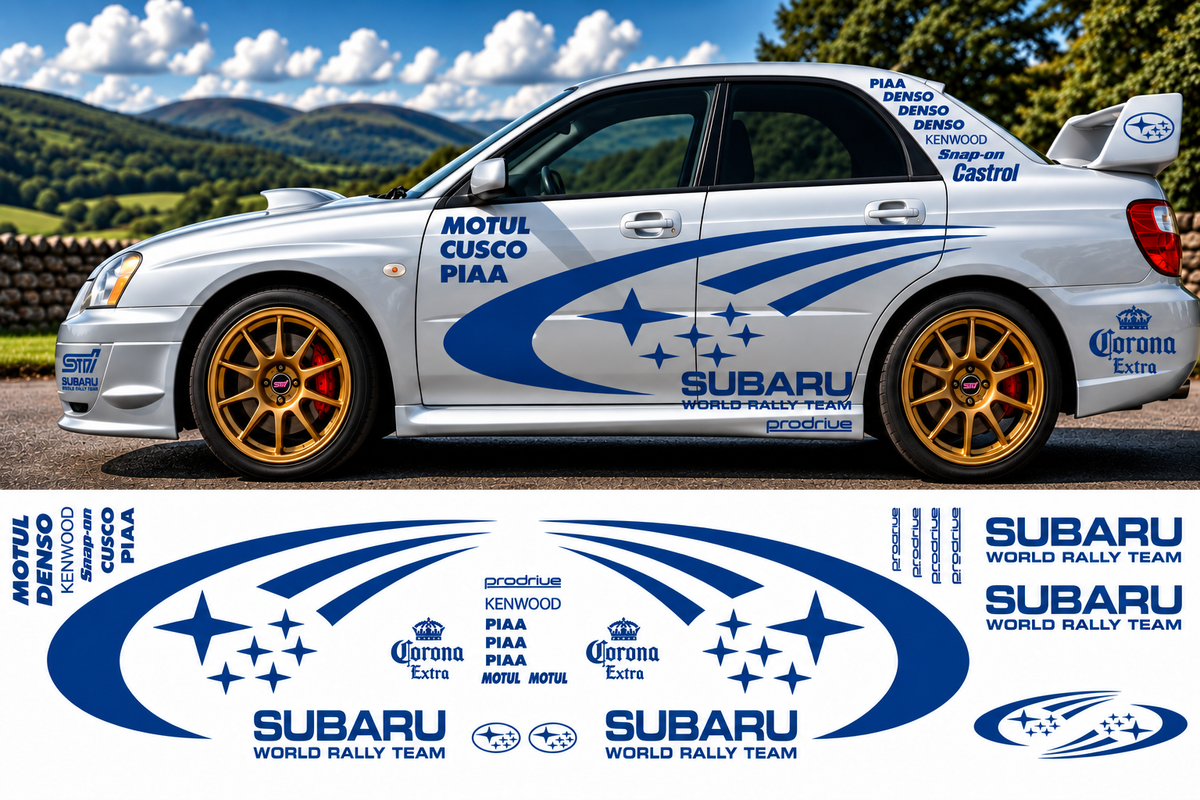 Subaru World Rally Kit 2 With Sponsors for Subaru Impreza Gloss  & Matt Vinyl Only