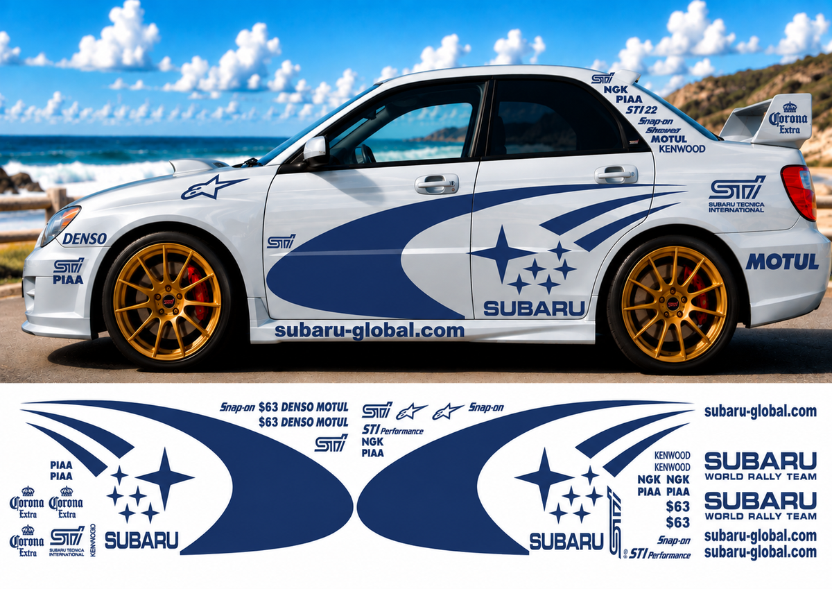 Subaru WRC Rally Kit 3 With Sponsors for Subaru Impreza Gloss  & Matt Colours Only