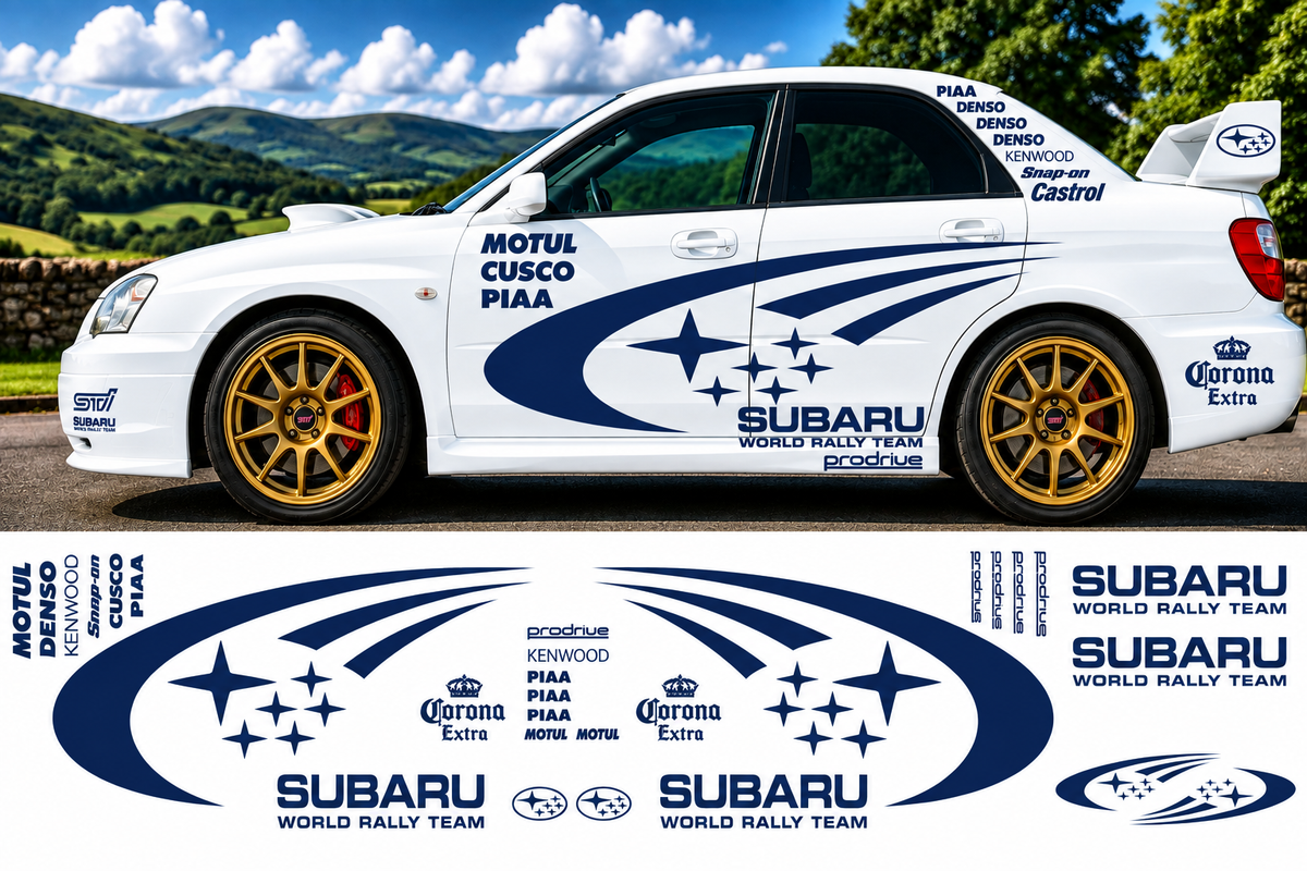 Subaru World Rally Kit 2 With Sponsors for Subaru Impreza Gloss  & Matt Vinyl Only