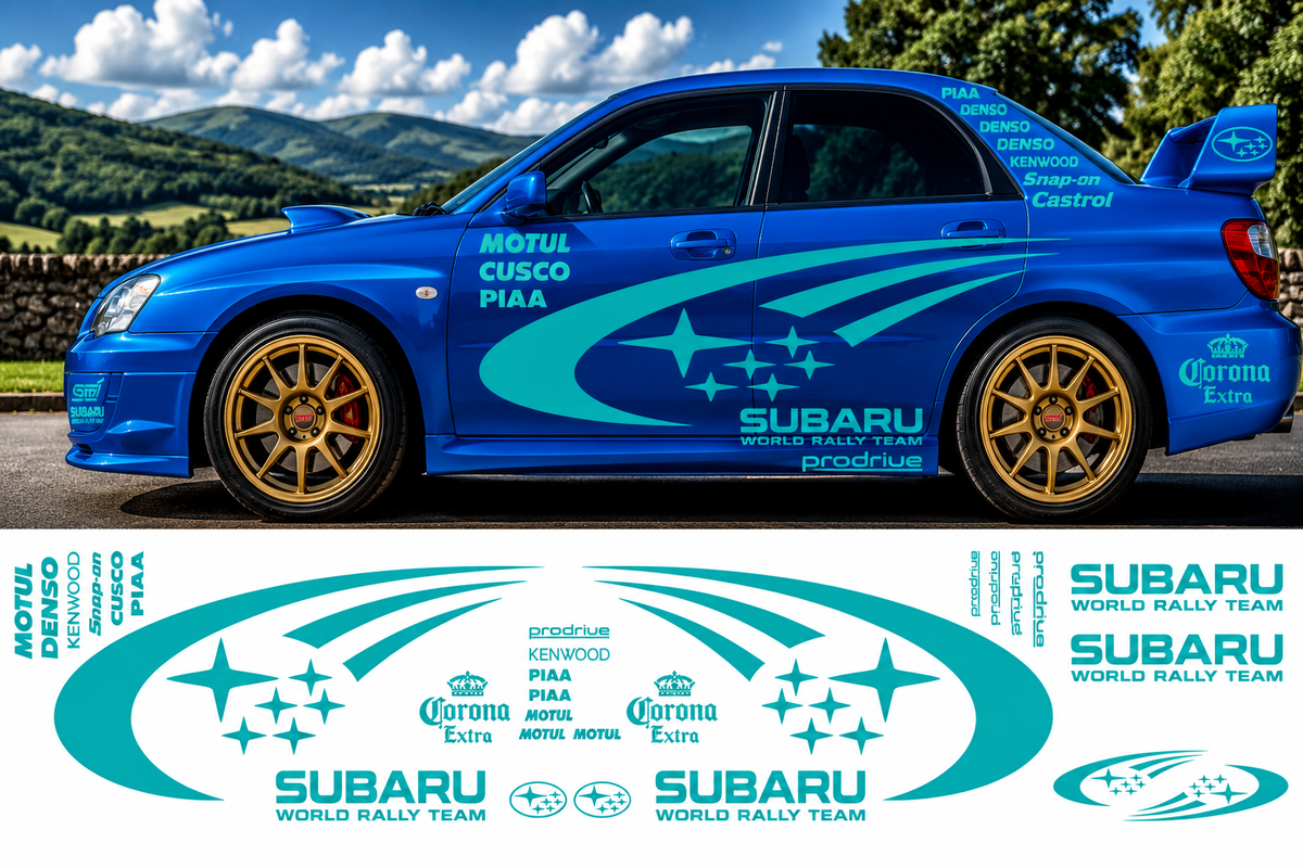 Subaru World Rally Kit 2 With Sponsors for Subaru Impreza Gloss  & Matt Vinyl Only